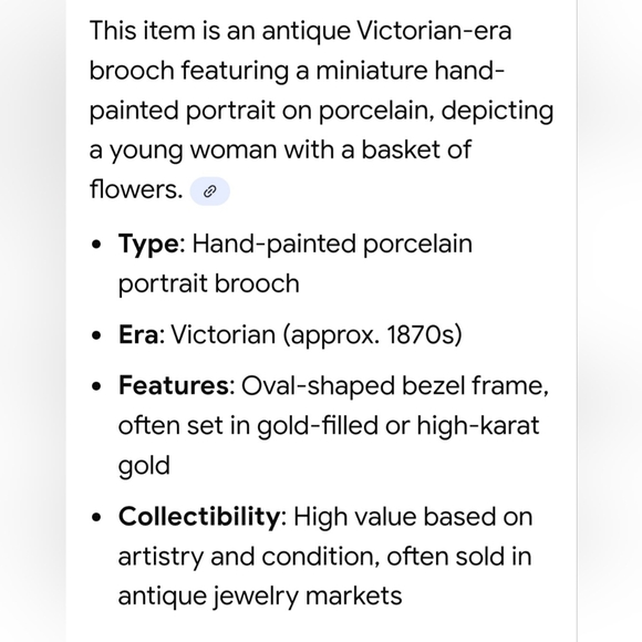 Victorian Hand-Painted Porcelain Brooch - Picture 3 of 16